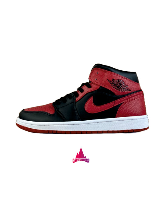 Jordan 1 Mid "Black/Red"